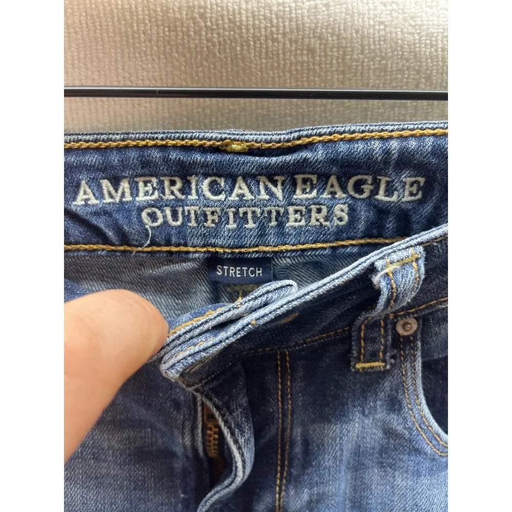 American Eagle Skinny Jeans Womens 4 Short Blue Denim Stretch‎ Medium Wash 3380